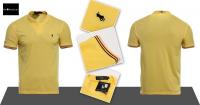 polo paris ralph lauren hommes tee shirt detail cotton five yellow
